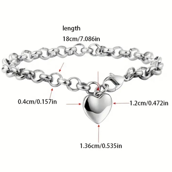 Heart Charm Bracelet (New) - Picture 4 of 7